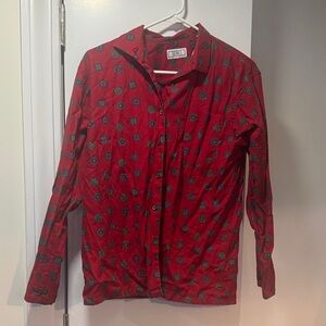 SEBAGO Women’s Red Printed Button-Down Shirt